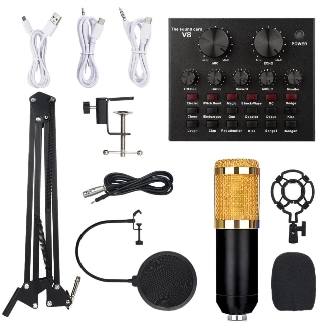 Kit Streamer  Keedi Mic800 Com Braço Articulado + Mesa V8