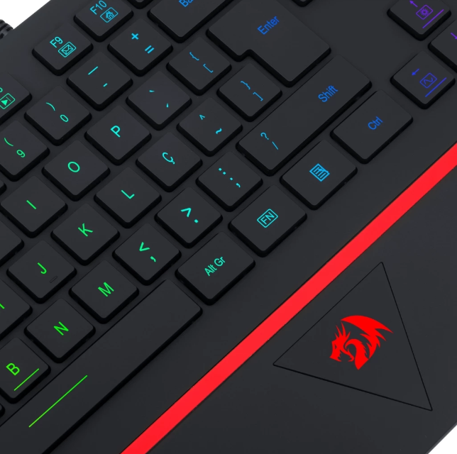 Teclado Gamer Membrana Redragon Karura 2 Preto RGB K502RGB