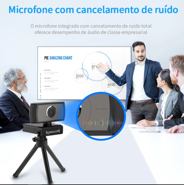 Webcam Redragon GW900 APEX USB HD Autofoco Mic Embutido 1920x1080P