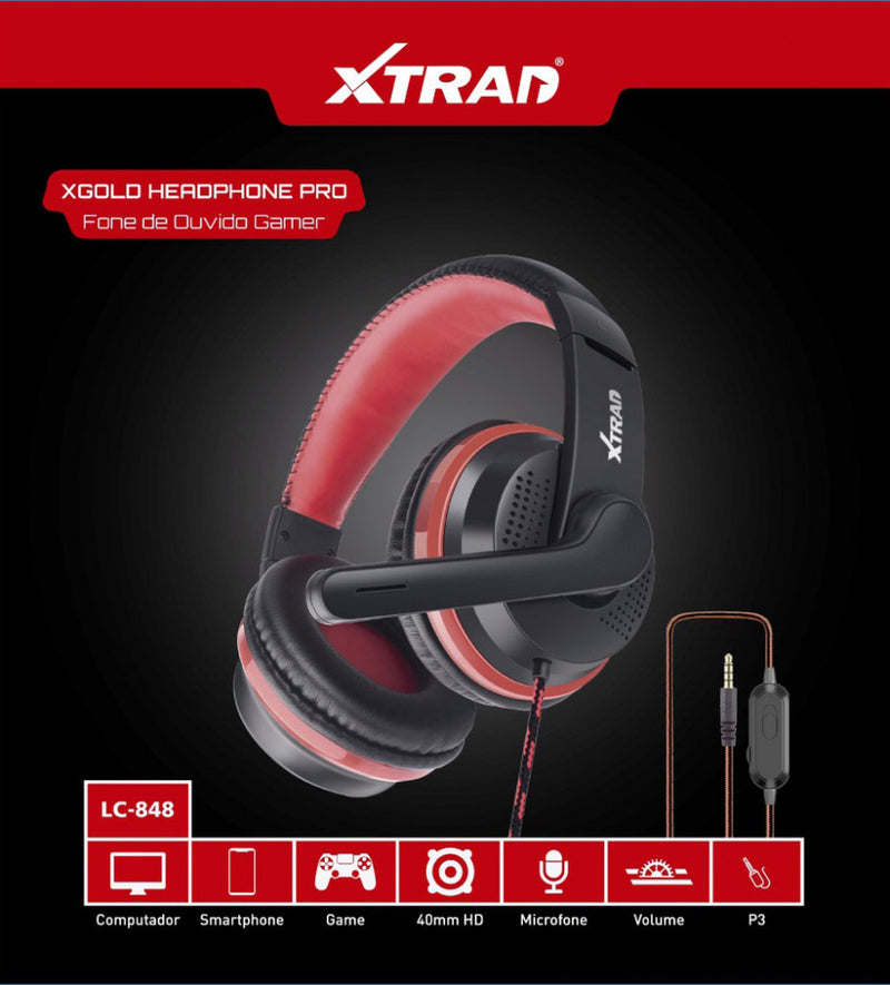 Headphone Fone de ouvido Gamer com Microfone