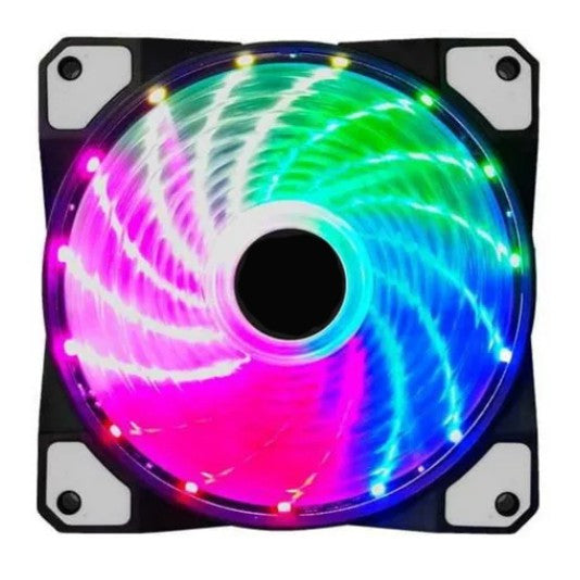 Cooler Fan Led Colorido Ventilação PC 1200RPM 12x12Cm